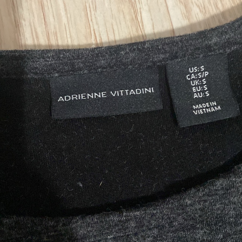Adrienne Vittadini Dress Charcoal Gray Puff Long Sleeve Stretch Size Small - Picture 4 of 6